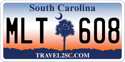 SC license plate MLT608
