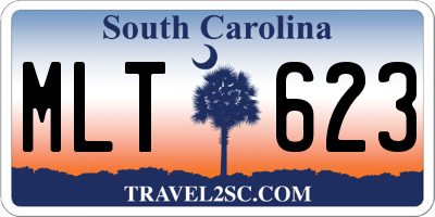 SC license plate MLT623