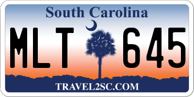 SC license plate MLT645