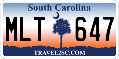 SC license plate MLT647
