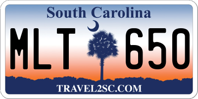 SC license plate MLT650