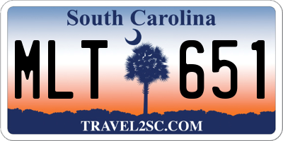 SC license plate MLT651