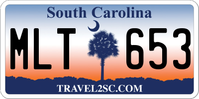 SC license plate MLT653