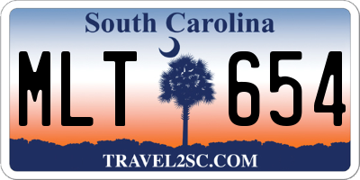 SC license plate MLT654