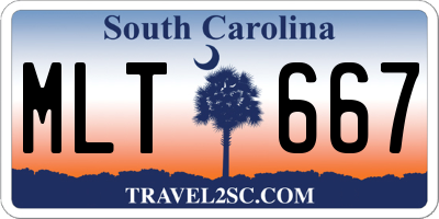 SC license plate MLT667