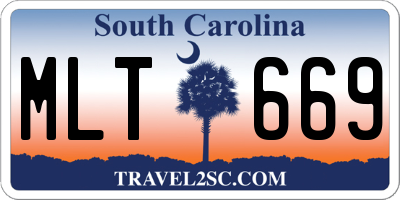 SC license plate MLT669