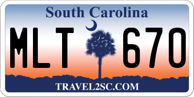 SC license plate MLT670