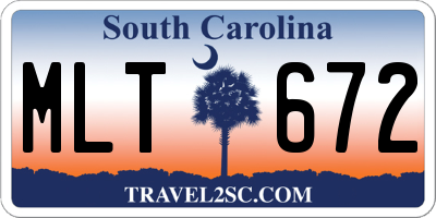 SC license plate MLT672