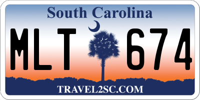 SC license plate MLT674