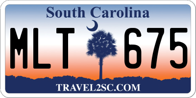 SC license plate MLT675