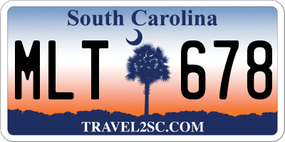 SC license plate MLT678