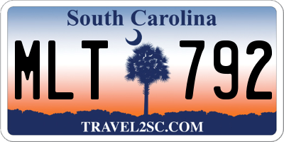 SC license plate MLT792