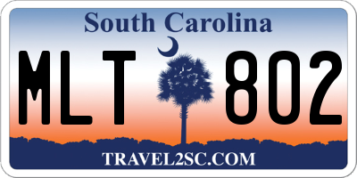 SC license plate MLT802