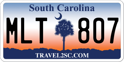 SC license plate MLT807