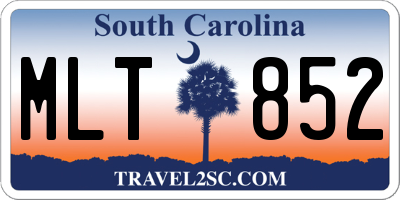 SC license plate MLT852