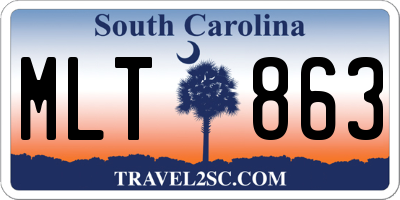 SC license plate MLT863