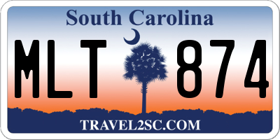 SC license plate MLT874