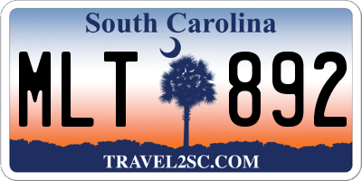 SC license plate MLT892