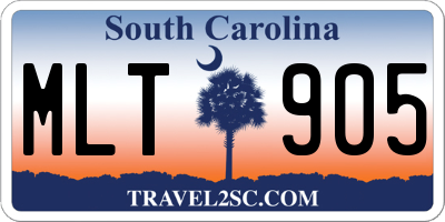 SC license plate MLT905