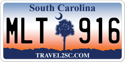 SC license plate MLT916