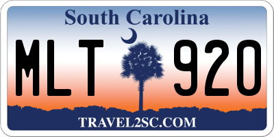 SC license plate MLT920