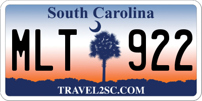 SC license plate MLT922