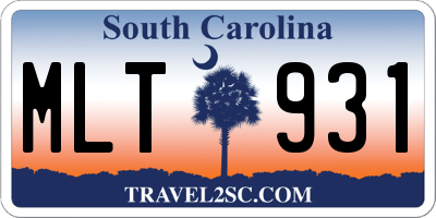 SC license plate MLT931