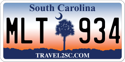 SC license plate MLT934