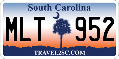 SC license plate MLT952