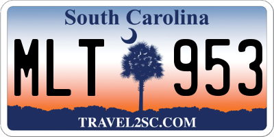 SC license plate MLT953