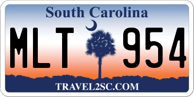 SC license plate MLT954