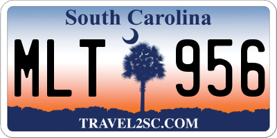 SC license plate MLT956