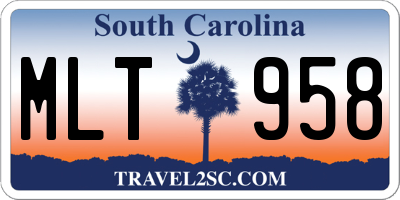 SC license plate MLT958