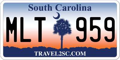 SC license plate MLT959