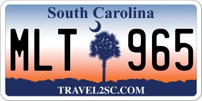 SC license plate MLT965