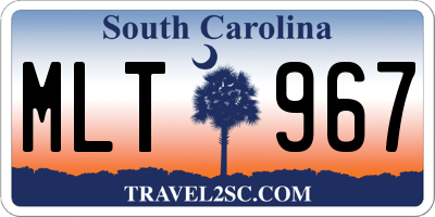 SC license plate MLT967