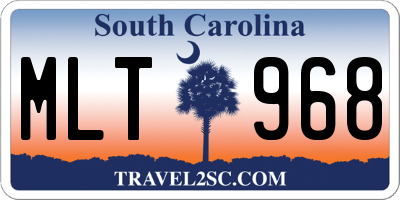SC license plate MLT968