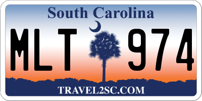 SC license plate MLT974