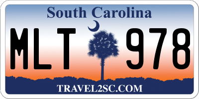 SC license plate MLT978