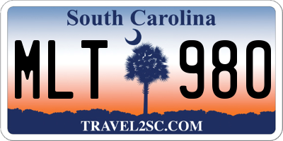SC license plate MLT980