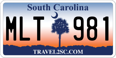 SC license plate MLT981