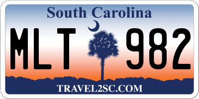 SC license plate MLT982