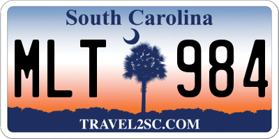 SC license plate MLT984
