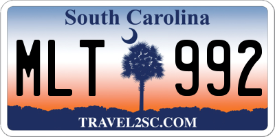 SC license plate MLT992