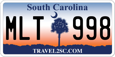 SC license plate MLT998