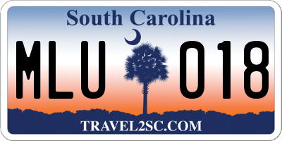 SC license plate MLU018