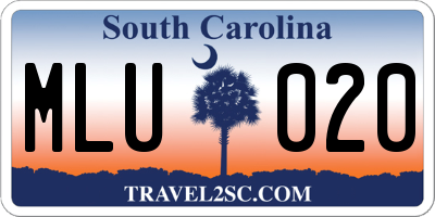 SC license plate MLU020