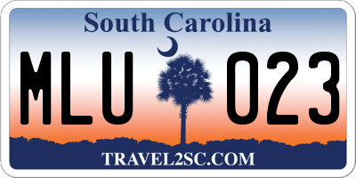 SC license plate MLU023