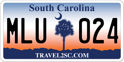 SC license plate MLU024