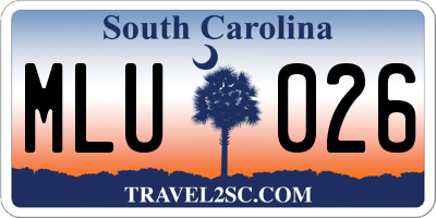 SC license plate MLU026